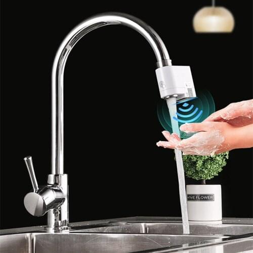Touchless Sensor Head For Basin Faucet USB Charge Battery Powered Water Saving Tap Smart Automatic Sensor Tap Nozzle Mounted