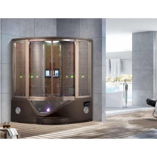 1500X1500X2200mm Double Person Bathroom Steam Shower Enclosure With TV Computer Control Wet Sauna Room 7028G
