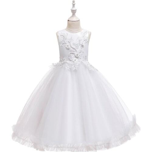 FOCUSNORM Infant Baby Girls Embroidery Flower Princess Dress Formal Party Wedding Tulle Mesh Lace Gown Dresses