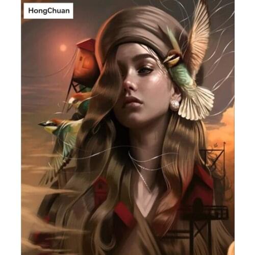 New "retro girl picture" 5D DIY round/square diamond painting mosaic housewife handicraft cross stitch home decorationmural gift