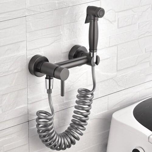 Bidets brass toilet sprayer faucet Chrome-plated Hand-held Wall-mounted Bathroom kitchen Faucet Bidet Sprayer With Hose