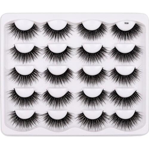 Reusable Handmade 3D Fake Lashes Thick Natural Long Soft Crisscross 10 Pairs False Eyelashes Extensions Set 120 Sets/Lot DHL