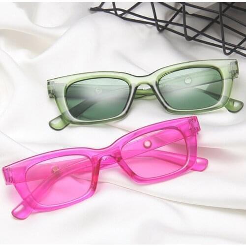 2021 New Unisex Rectangle Vintage Square Sunglasses Fashion Design Retro Sun Glasses Female Lady Eyeglass Cat Eye Casual Goggles