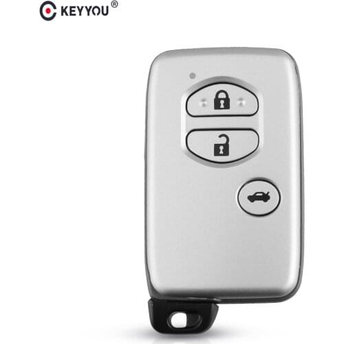 KEYYOU New Uncut Smart Remote Key Shell Case For Toyota Land Cruiser Prado Prius Land Avalon Car Key Cover With Inside Blade