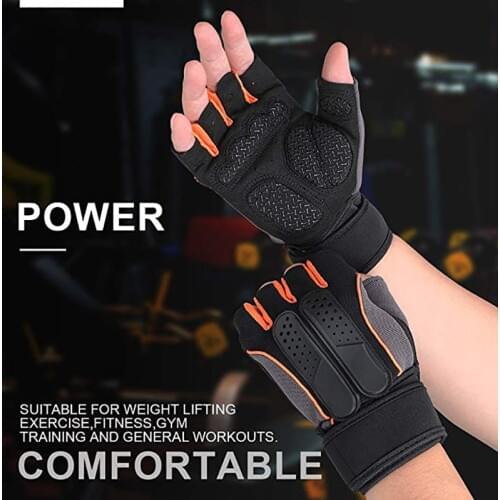 Sports Gym Full Palm Protection Grip Cross Fitness Weightlifting Bodybuilding Exercise Gym Gloves for Workout Dumbbell Barbell