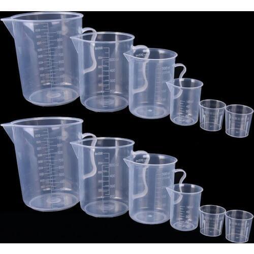 20/30/50/300/500/1000ML Measuring Jugs Plastic Experiment Measuring Cup Pour Spout Container High Temperature Resistant Kitchen