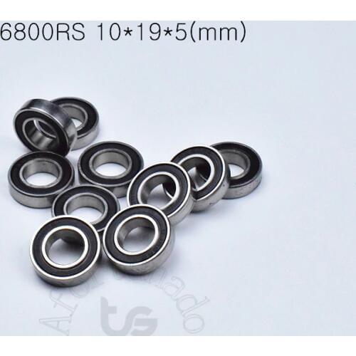 6800RS 10*19*5(mm) 10piece free shipping bearing ABEC-5 6800 chrome steel bearing rubber sealed bearing Thin wall bearing 61800