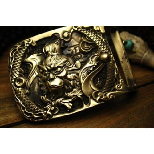 Handmade The Monkey King Pattern High-grade Brass Belt Buckle ｜ Mens Belt Head ｜ Belt Accessories