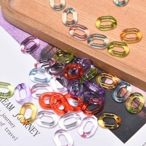 100Pcs 20*14MM Candy Color Combination Split Acrylic Chain Connectors For DIY Jewelry Making Sunglass Chain Jewelry Accessories