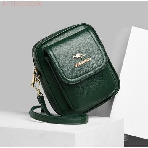 Luxury Pu Leather Crossbody Side Bags for Women Mobile Phone Shoulder Bag Purses and Handbags Ladies Solid Color Messenger Bag