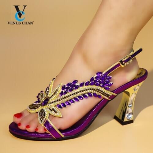 Purple 2020 Special Style New Arrivals Italian Women Pumps without Matching Bags Ladies for Wedding Party Free Shipping