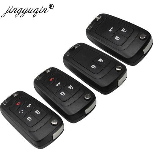 Jingyuqin 100pcs Flip Folding Remote Car Key Shell For Chevrolet Cruze Epica Lova Camaro Impala 2 3 4 5 Button