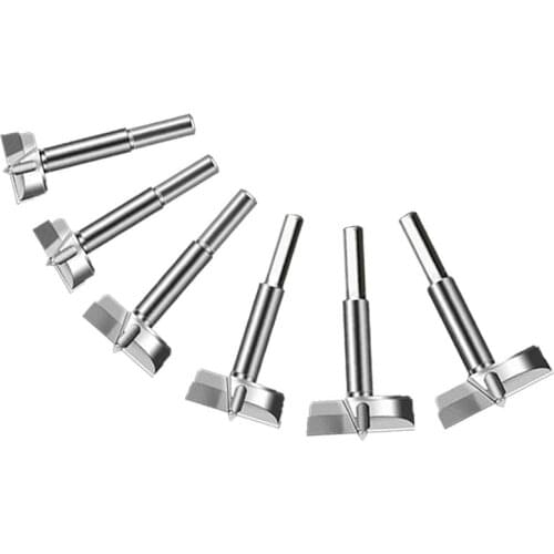5pcs/6pcs Forstner Carbon Steel Boring Drill Bits Woodworking Self Centering Hole Saw Tungsten Carbide Wood Cutter Tools Set