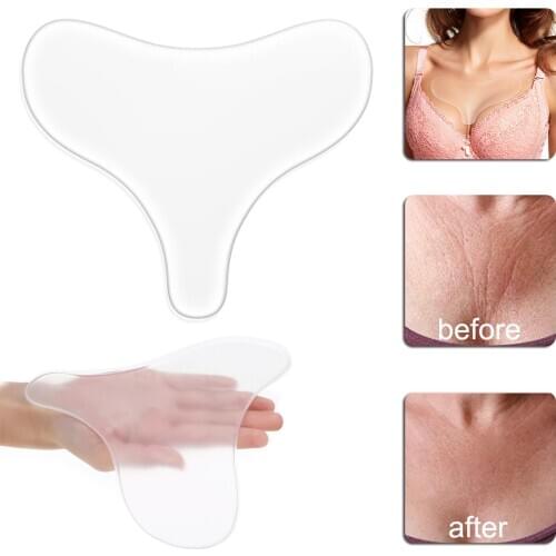 T Shape Cleavage Anti-aging Silicone Chest Pads Stretch Marks Wrinkle Removal Breast Sticker Reusable Transparent
