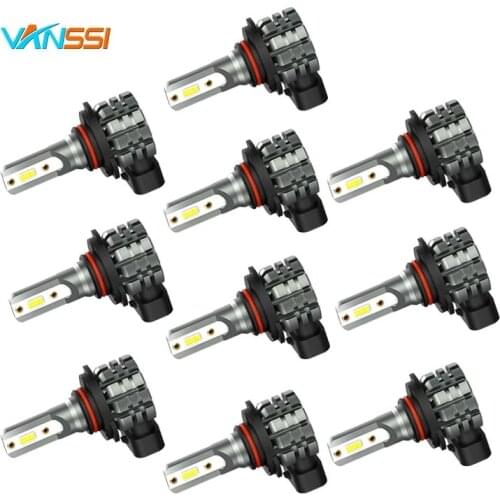 VANSSI 10Pcs Extremely bright 4000lm CSP LED Chipsets HB4 9006 Car Day Running Lamp HB3 9005 Auto Fog Lamp 6000k White 12V