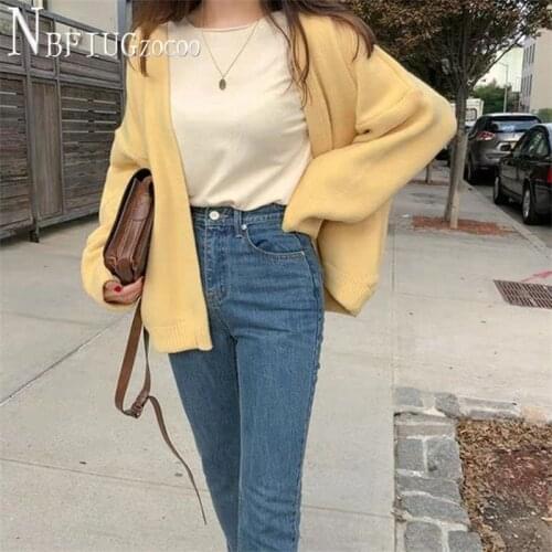 2020 Spring Autumn New Korean Loose Women Sweater Knitting Cardigan Fairy Female Sweaters