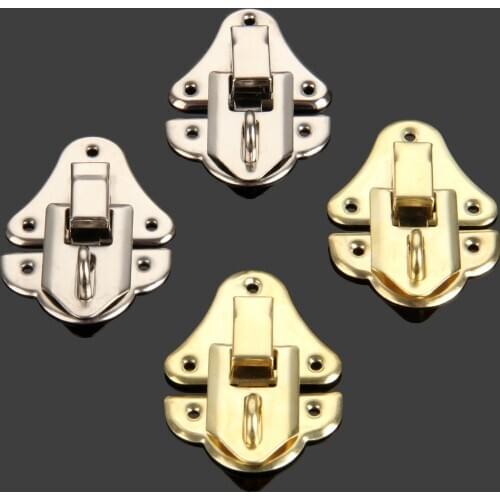 2Pcs Vintage Wooden Box Lock Decorative Latches Hasp Latch Toggle For Jewelry Wooden Suitcase Furniture Hardware With Screws