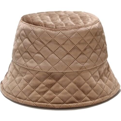 2021 New Hats For Women Autumn Winter Bucket Hat Warm Cotton Plaid Fisherman Hat Panama Casual Hip Hop Caps