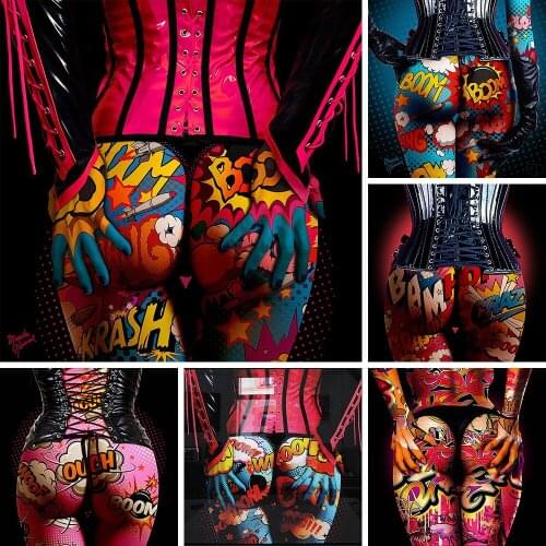 Hot Sale Sexy Nude Pop Art Graffiti Girl Diy Painting By Numbers Aldult Calligraphy Paintings on The Wall Art Decor Fans GIfts