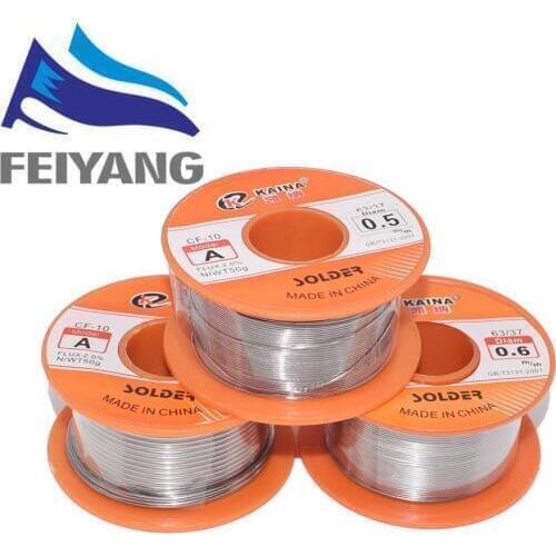 1PCS 0.6/0.8/1/1.2/1.5MM 63/37 FLUX 2.0% 45FT Tin Lead Tin Wire Melt Rosin Core Solder Soldering Wire Roll For diy
