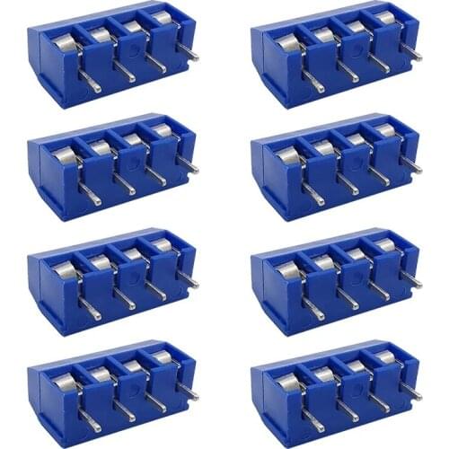 10Pcs Blue 4 Pin Straight Pin Terminals KF301-5.0-4P 5.0mm Pitch PCB Mount Screw Spliceable Plug-in Terminal Blocks Connector