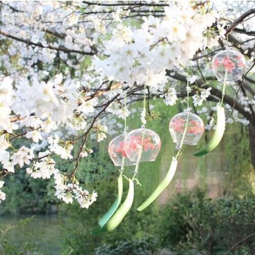 10pcs handmade painting Japanese wind chimes, Furin For Festival outdoor hanging decorations Home Garden Hanging Decor DIY Gift