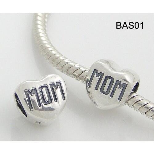 15 Designs Antique Tone Authentic 925 Sterling Silver European Charm Beads Fit European Charm Bracelets Necklaces BAS01