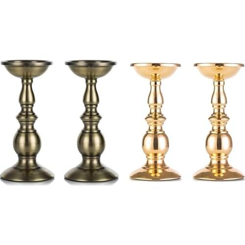 2 Pcs Iron Candle Holders,for Pillar Candles or Flameless Led Candles,Gifts for Wedding,Party,Home