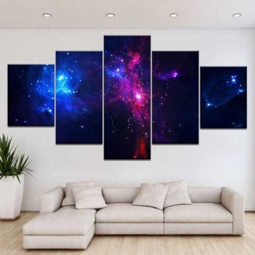 5 Panel/pieces HD Print Star ware start sky modern wall posters Print On Canvas Art Painting For home living room decoration