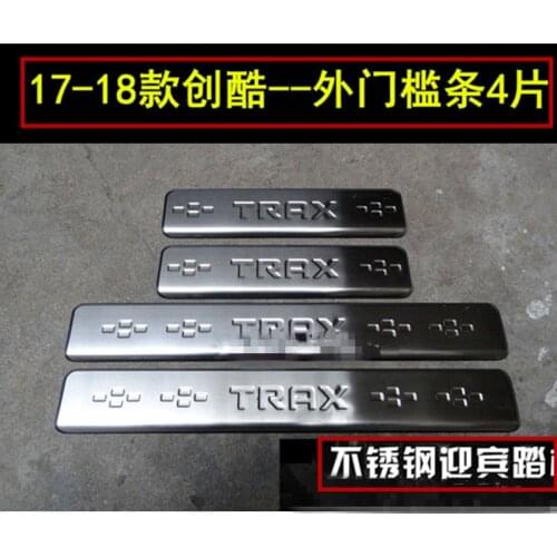 Car-styling freeshipping stainless steel scuff plate door sill 4pcs/set car accessories For Chevrolet Trax 2015-2018