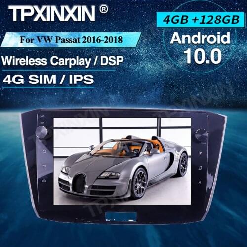 For VW Passat 2016-2018 Android Car Radio 4+128G Car Multimedia Player Headunit Radio Car GPS Navigtion Wireless Carplay DSP
