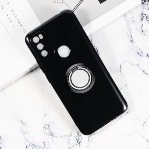 For Blackview A70 6.52" Back Ring Holder Bracket TPU Soft Silicone Phone protect Case Anti falling shell