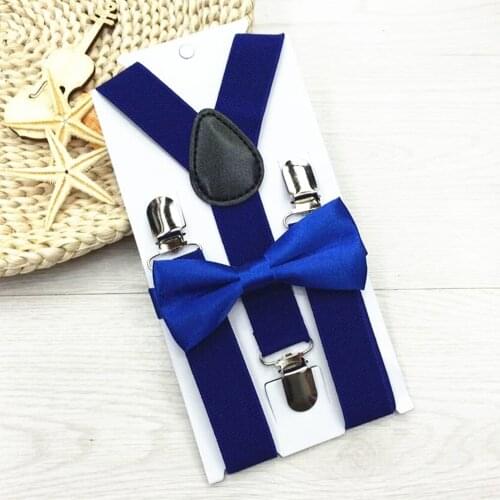 New Fashion Kids Suspenders Tie Bowtie Bow Set 13 Colors Baby Boys Girls Matching Ties Elastic Braces Straps Wedding Accessories
