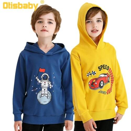 Christmas Childrens Astronaut Print Sweatshirt with Hood Kids Clothing for Boys Bluey Dinosaur Anime Clothes Teenagers Outwear