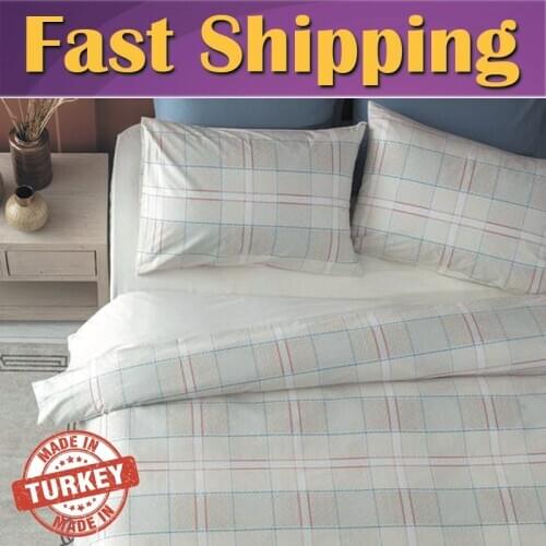 Fayence 100% Cotton Four Seasons Ranforce Single Size Double Sided Duvet Cover Set Beige Bedroom linens bed cover blanket Cotton Cover Blanket Made in TURKEY Bed Sheet Duvet Cover Sets Ranforce Bedding Sets