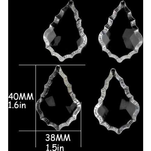 Maple Leaf Shape 100pcs/Lot 38mm Acrylic Pendant Clear Color Chandelier Prism Parts Hanging On The Chandelier