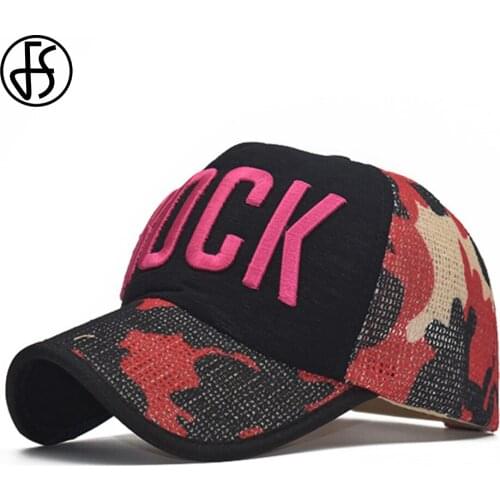 FS Trend Orange Camouflage Baseball Cap For Men Women Trucker Caps Cotton Summer Outdoor Sports Golf Hat Streetwear Hip Hop Hats