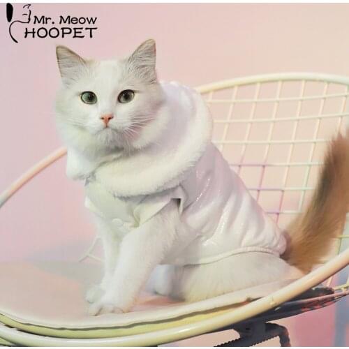 Hoopet Winter Warm Plush Clothing For Cats Thick Handsome Cat Clothes Comfortable Cotton Dog Clothes Dog Sweater Cat Accessories