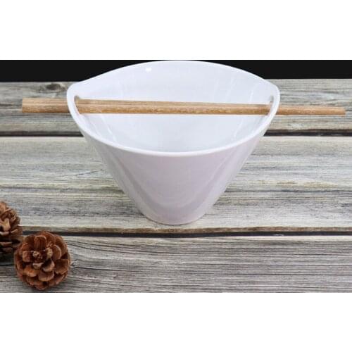 Wholesale Custom Logo Home Porcelain Ramen Bowl Chopsticks Ceramic Ramen Noodle bowl