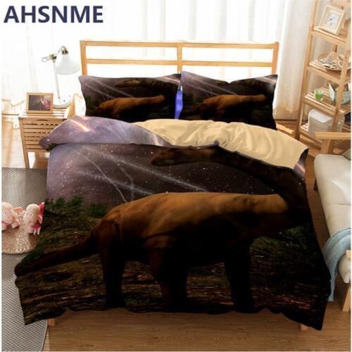 AHSNME Meteorites Falling Night Sky Dinosaurs Extinction Bedding Set High-definition Print Quilt Cover for AU and EU and RU Size
