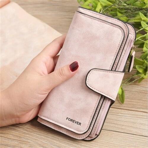 Leather Women Wallets Coin Pocket Hasp Card Holder Money Bags Casual Long Ladies Clutch Phone Wallet Women Purse