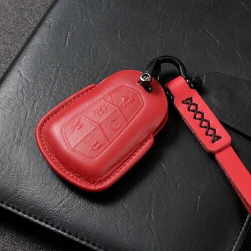 Leather Car Key Case Key Cover for Cadillac ESV Escalade CTS XTS SRX ATS 2015 2016 2017 2018 CT5 XT5 XT6