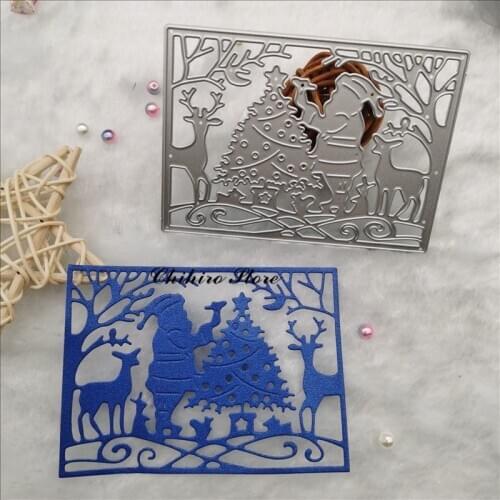 Christmas tree metal cutting dies cut die mold background decoration Scrapbook paper craft knife mould blade punch stencils dies