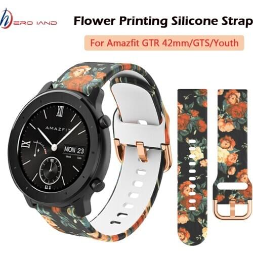 Camouflage Flower Soft Silicone Strap for Xiaomi Amazfit GTS Smart Wristband for Huami Amazfit GTR 42mm 47mmWrist Strap Bracelet