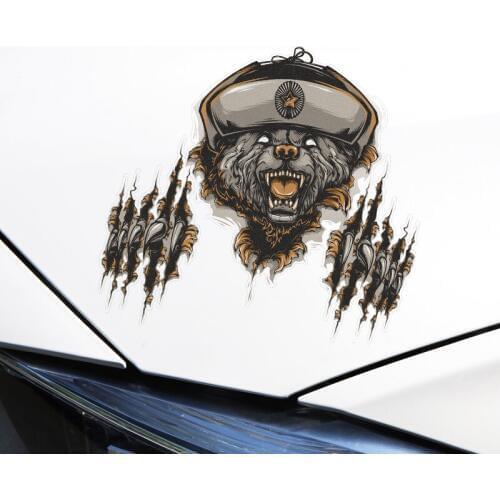 Aliauto Car-styling Bear Scratch Cover Funny Car Sticker and Decal Windows Accessories for Volkswagen Polo Golf Lada Opel Audi