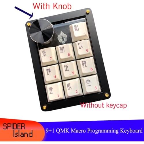 VIA Keyboard Numpad Macropad New Hotswap 9 Keys +1 Knob Key Programming Programmable New Media Player Layout keypad WIN