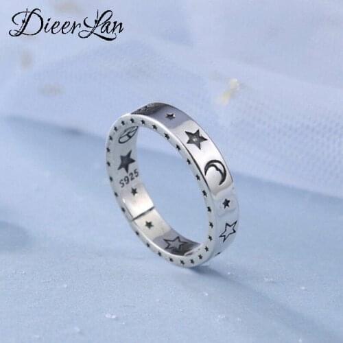 New Korean Charm Moon Star Rings for Women Female Finger Rings Romantic Birthday Gift For Girlfriend Jewelry