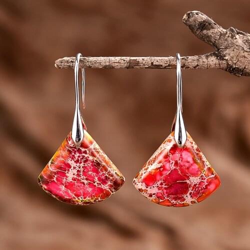 New Fashion Women Earrings Unique Lady Luxury Fan Shapped Drop Earring Charm Jewelry Wholesale