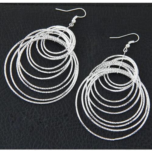 New Trendy Alloy round Loops pendant Earrings Women Jewelry & Accessories free shipping
