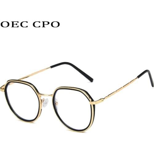 Fashion Round Glasses Frames Women New Brand Metal Clear Lens Glasses Men Transparent Eyeglasses UV400 Eyewear O685